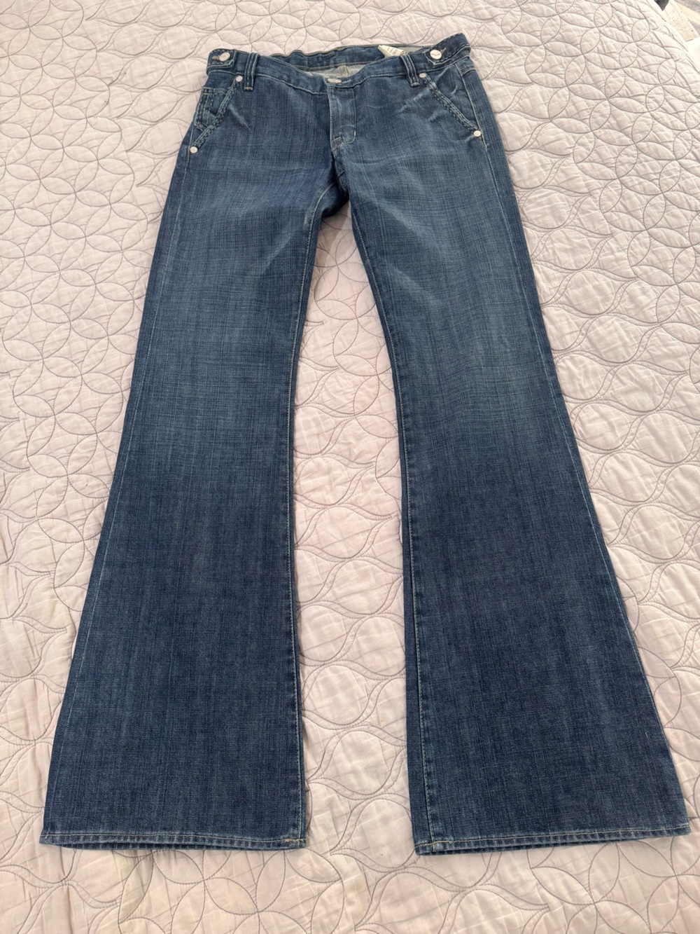 BCBG Max Azria Joyce Classic Trouser Jeans Size 28 Blue Flare